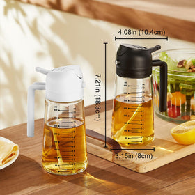 TrendPlain BPA-free glass oil mister highlights safe, heat-resistant kitchen use.