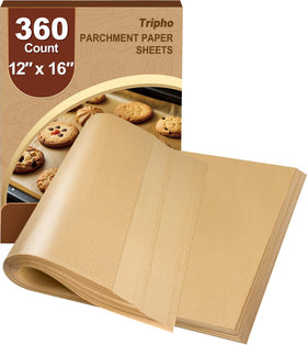 Tripho 360-count parchment sheets box for easy weekly baking and cleanup.