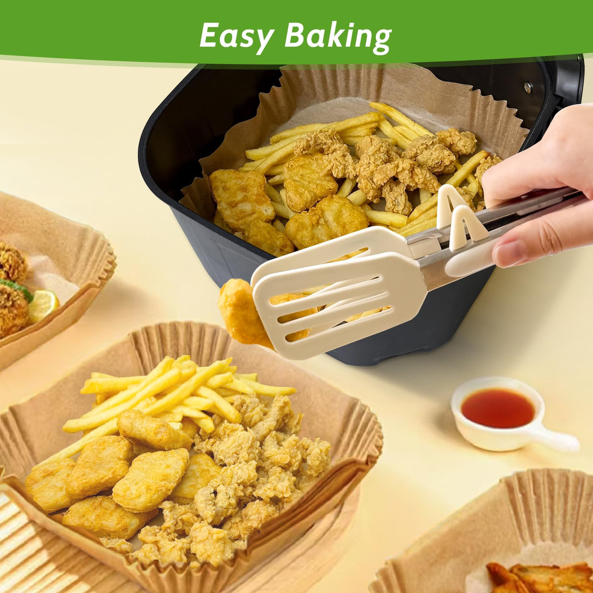 Tripho heat resistant liners withstand 428°F for versatile cooking.