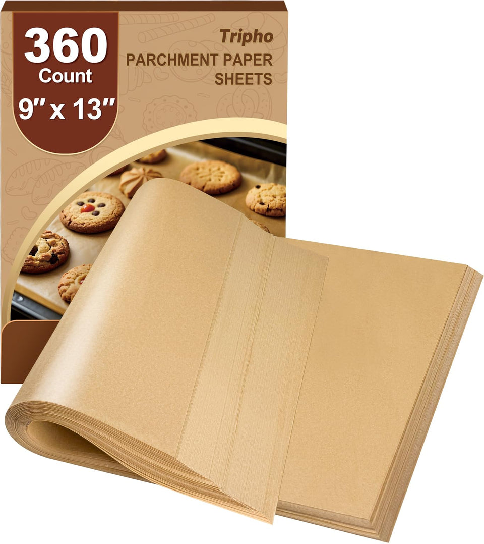 Tripho heavy-duty parchment for oven setup with non-stick surface.