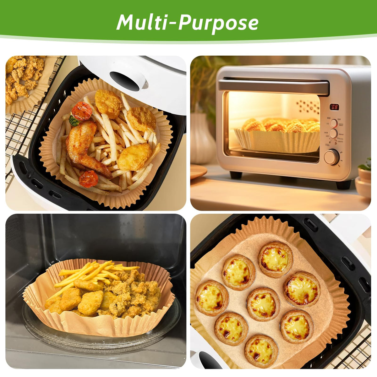 Tripho 360pcs multi-purpose liners fit 3-5 Qt baskets.