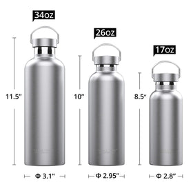 TRIPLE TREE bottle side view with ergonomic handle for easy carrying