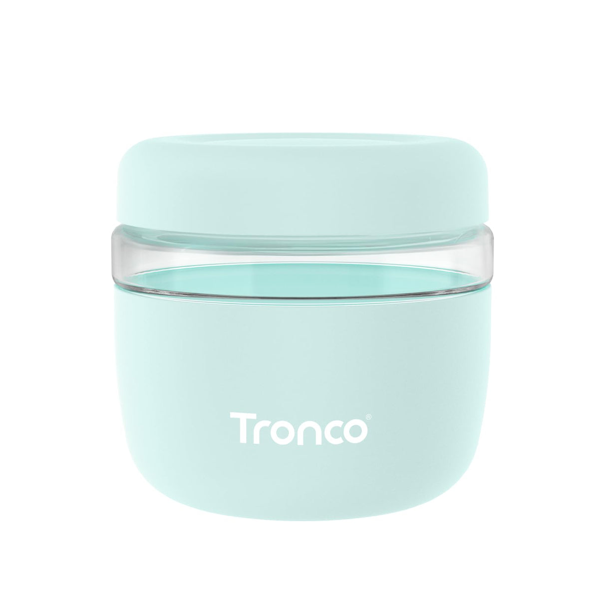 Tronco 24oz glass storage container with lid on demonstrates airtight freshness for meals.
