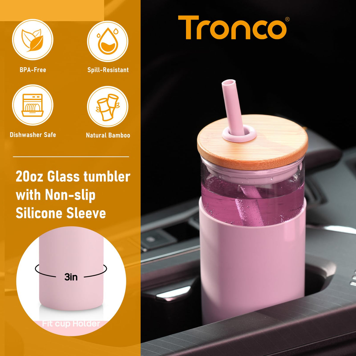 Tronco borosilicate glass tumbler stays clear and odor-free for pure flavors