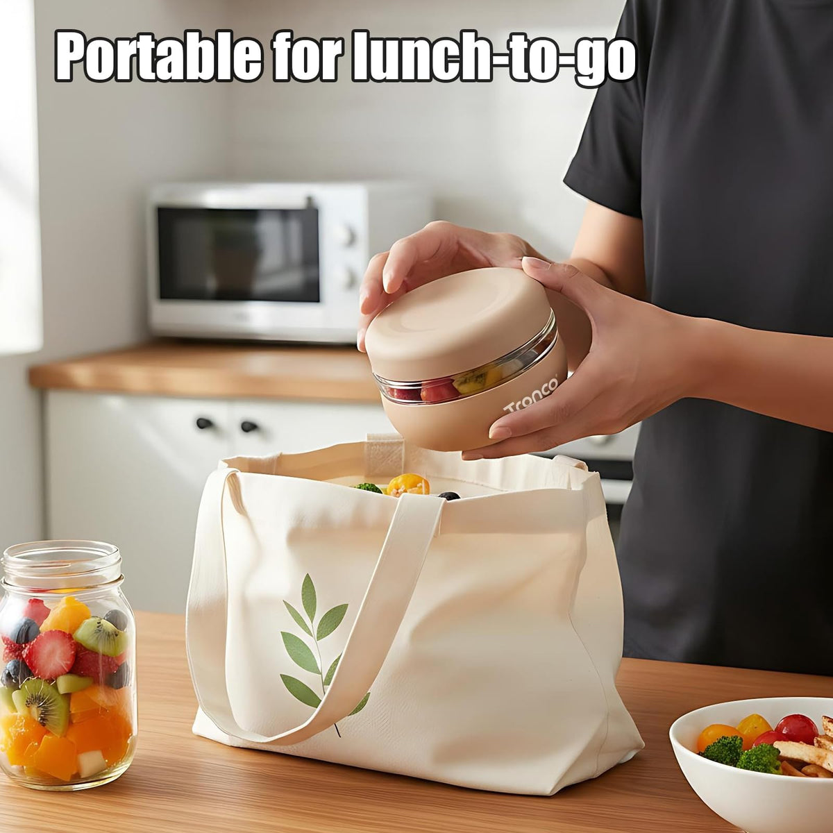 Tronco leak-proof airtight lid silicone-ring demonstrates mess-free storage for meal prep and leftovers.