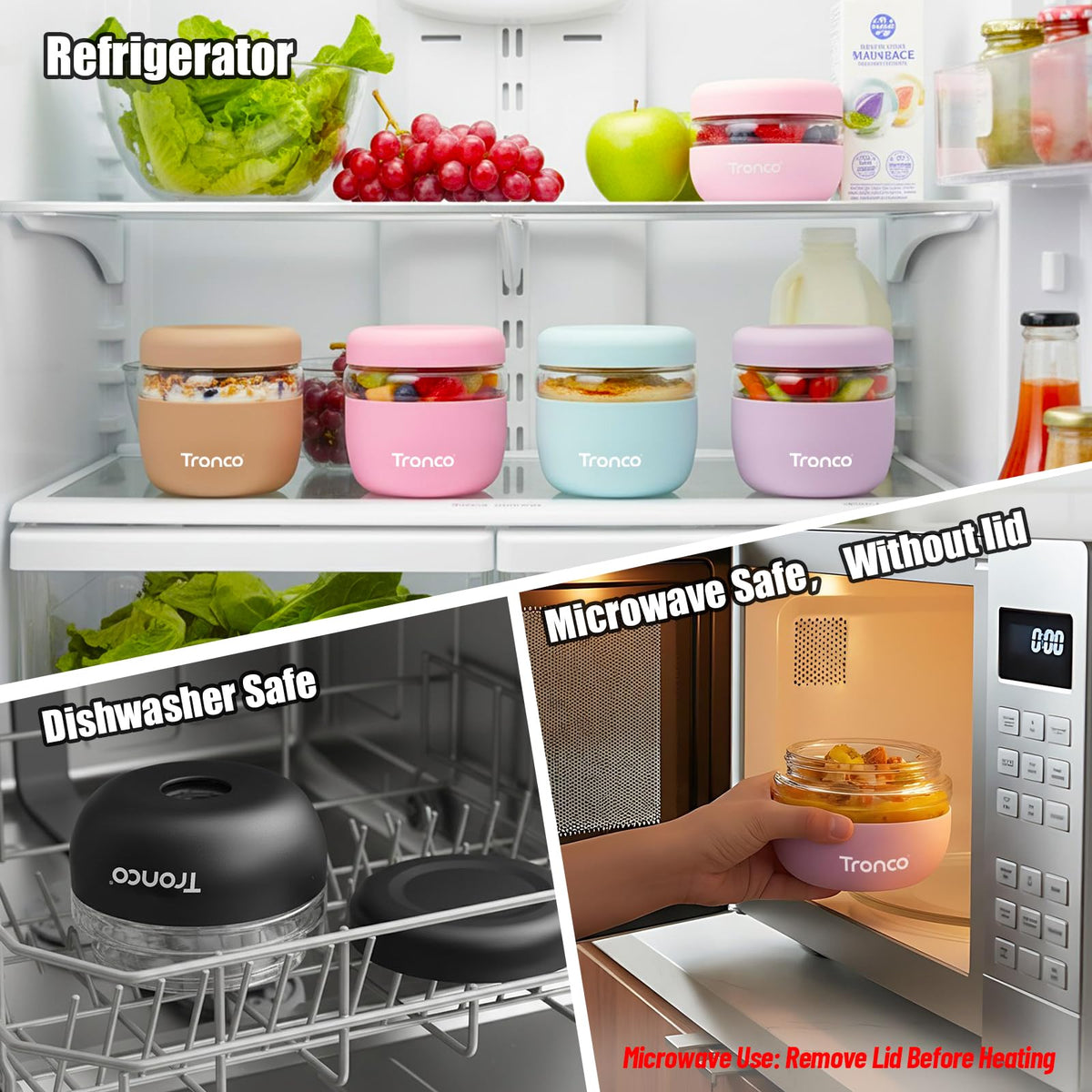 Tronco meal prep glass container ideal for organized weekly lunches