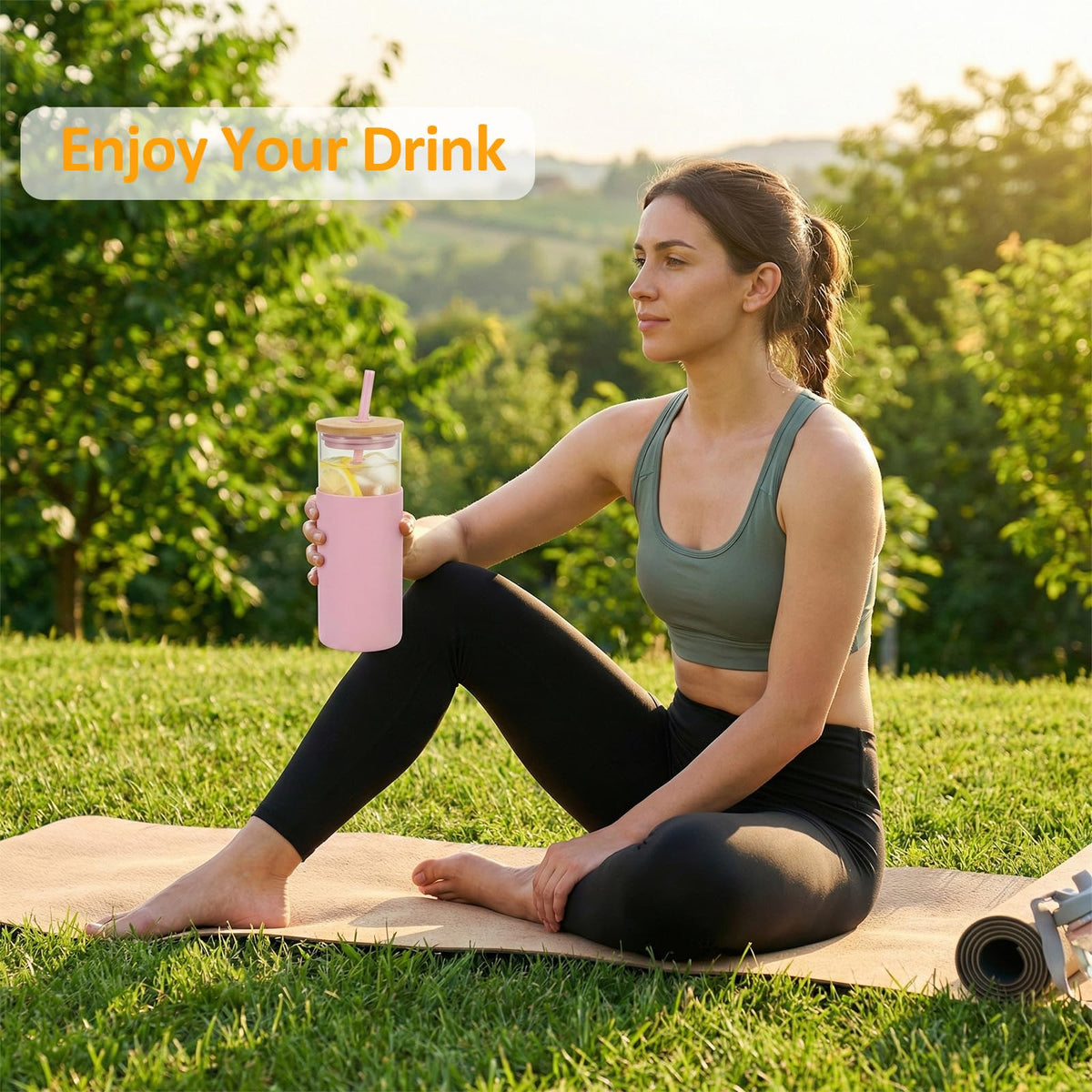 Two reusable plastic straws included with Tronco tumbler for sustainability.