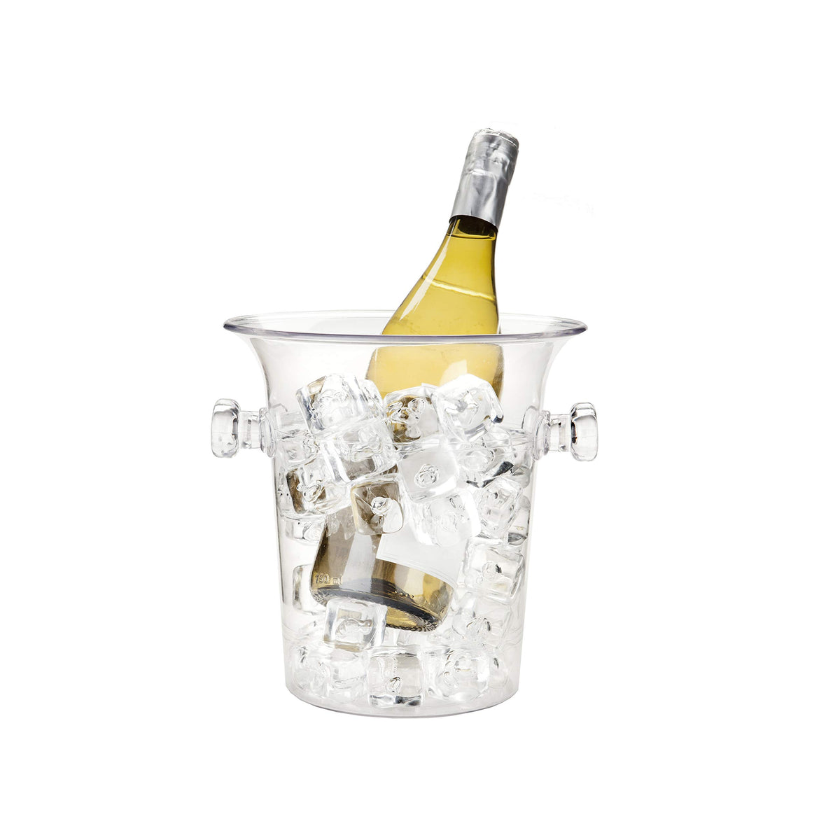 TRUE outdoor entertaining ice bucket used on a patio or beach setup