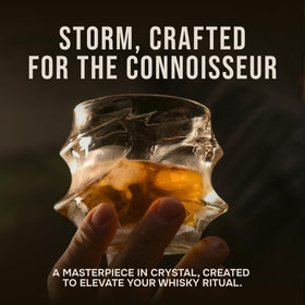 TSUKIGLASS Storm pattern close-up highlighting crystal clarity for bourbon and scotch