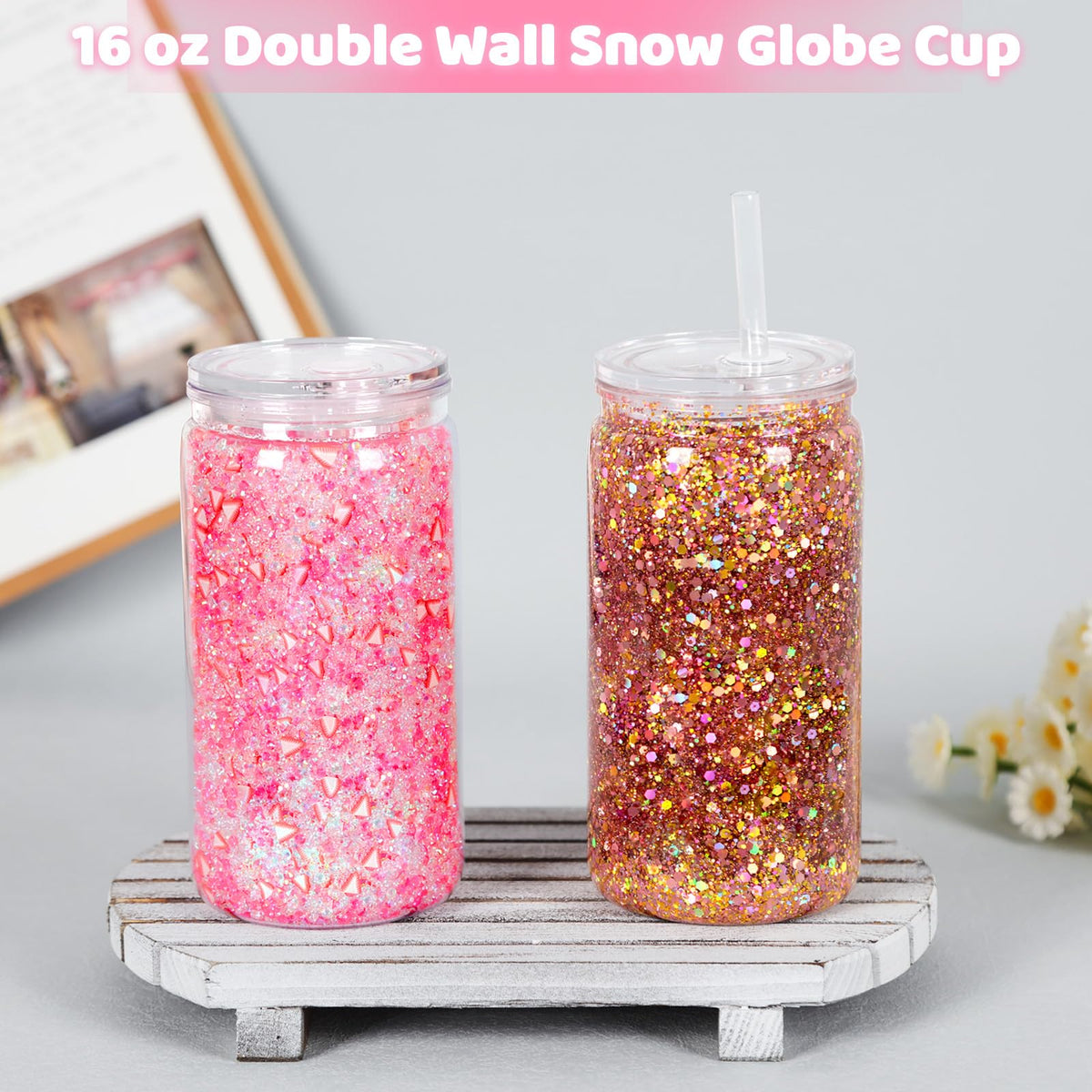 Tswofia DIY glitter interlayer hole enables easy glitter pouring and customization.