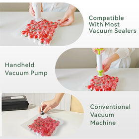 Embossed suction channels boost air removal and freshness with TTUGTTUG bags.