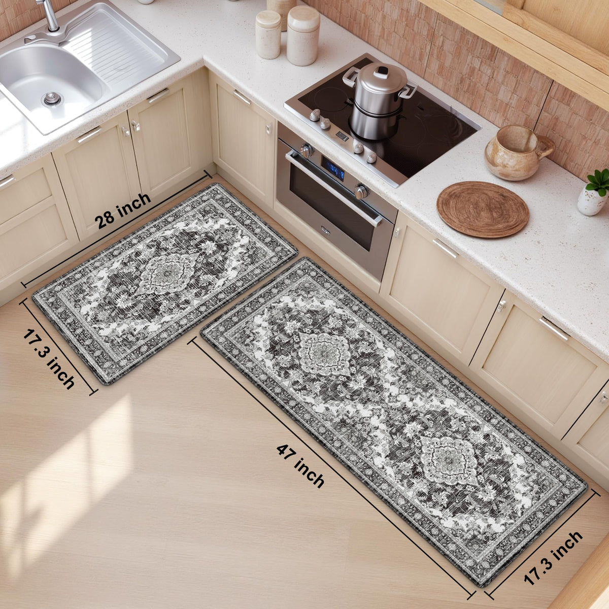 tubeamin anti-fatigue kitchen mat 10mm-thick supports feet during long prep sessions
