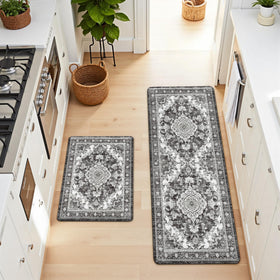tubeamin grey boho kitchen mats offer versatile underfoot comfort