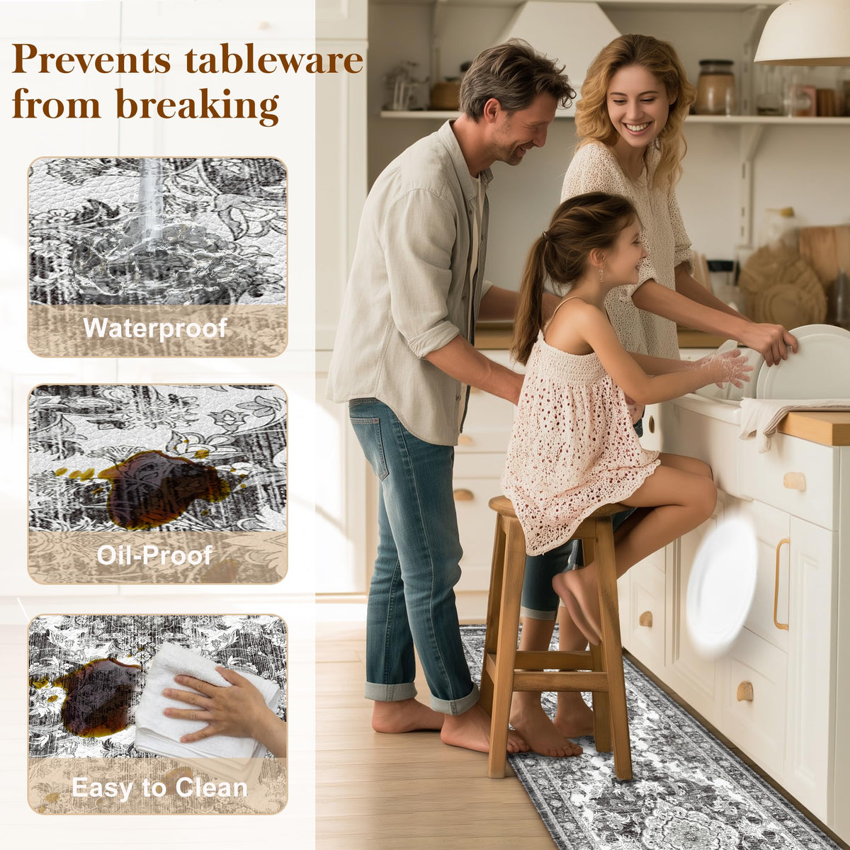 tubeamin boho farmhouse kitchen mats suit modern or traditional spaces
