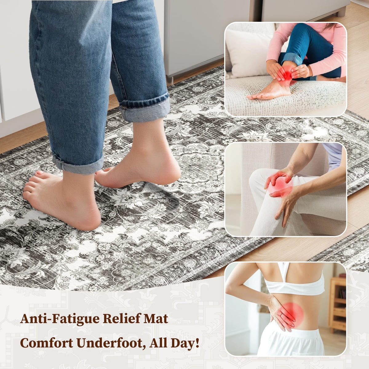tubeamin waterproof top layer kitchen mat resists spills and cleans easily