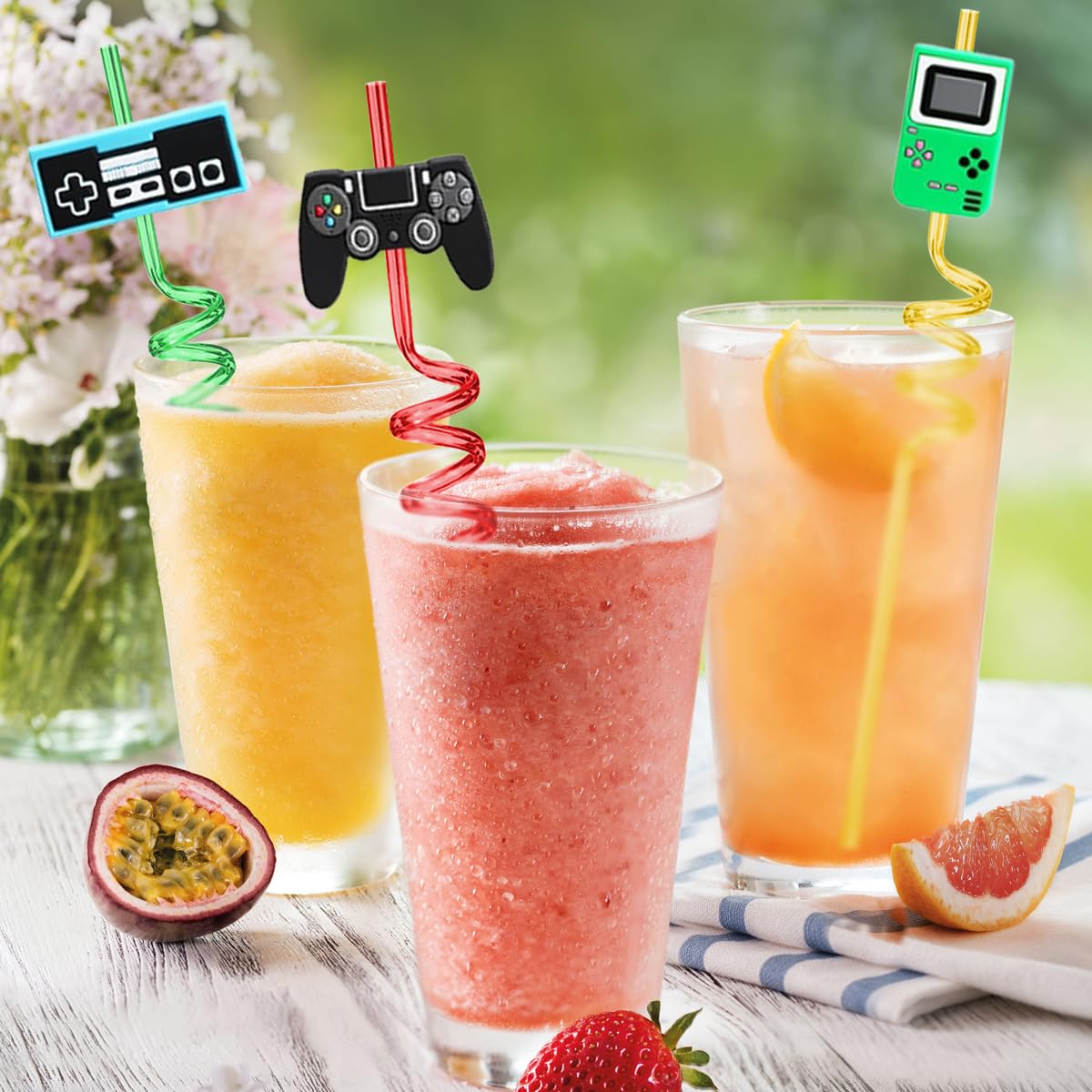 TUKOH TAKA game controller curly straw design adds playful vibe to beverages