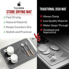Tulvera diatomite drying mat absorbs moisture rapidly for fast drying.