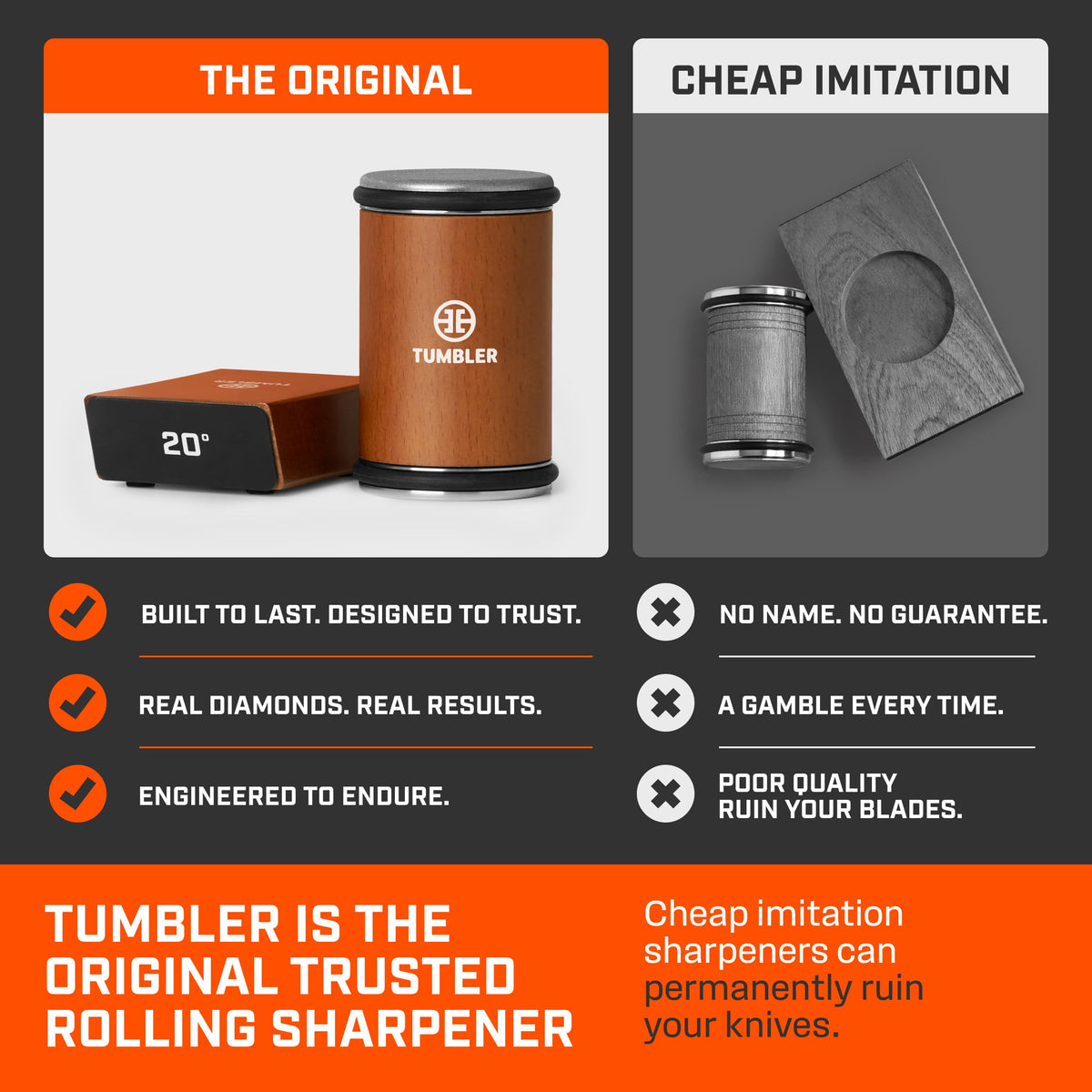 TUMBLER Pro 4-layer diamond disc close-up for strong sharpening action.