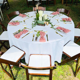 TUOTPE 10-pack white round tablecloth 120-inch washable and reusable
