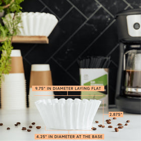 Tupkee 12-Cup large filter placed in brew basket for clean, flavorful coffee