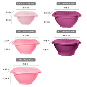 Tupperware Heritage Collection dishwasher-safe bowls ready for easy cleaning.