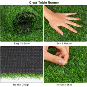 TURSTIN soft realistic grass close-up adds comfort and subtle texture under plates