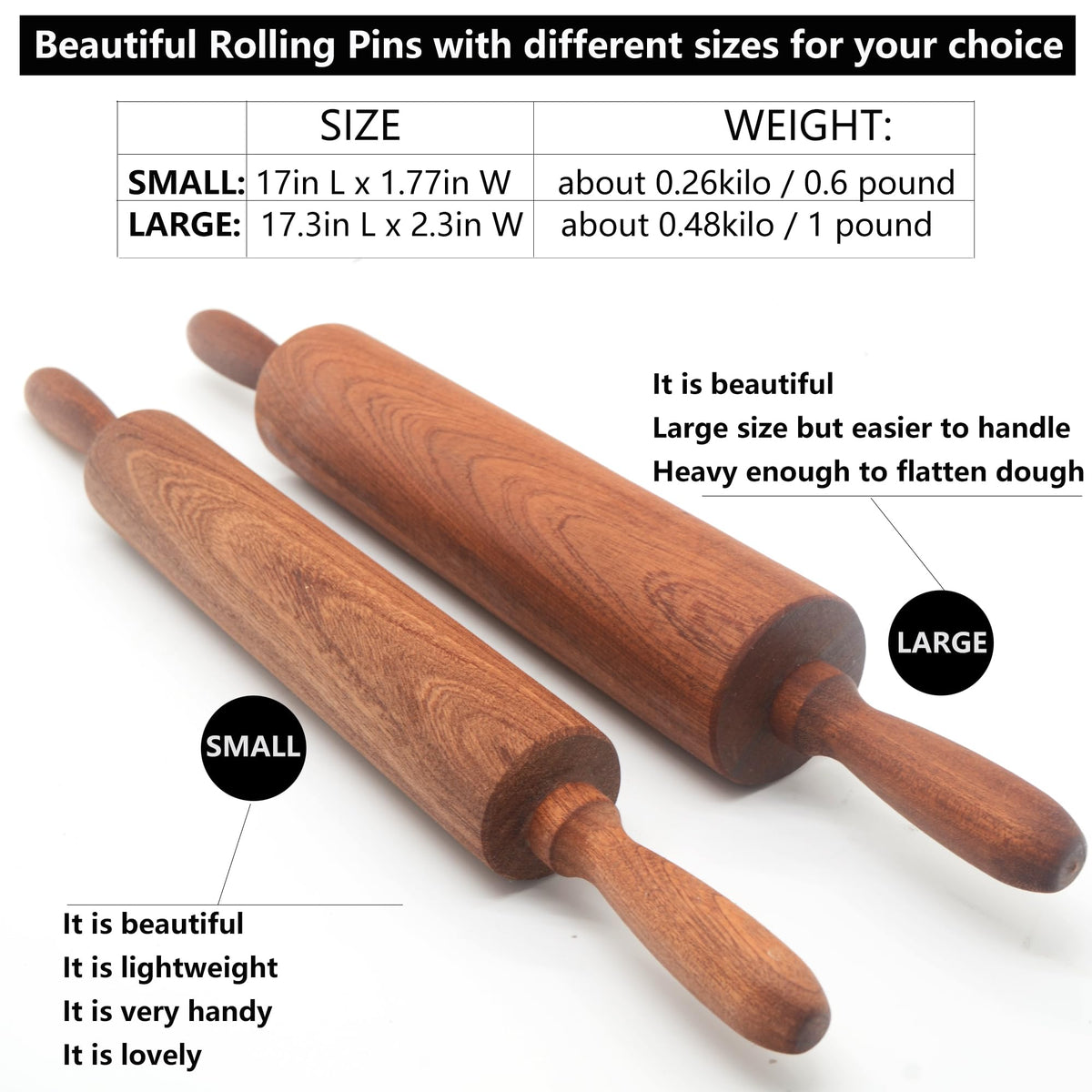 TUSIWIT rolling pin stored neatly, suggesting long-lasting kitchen companion.