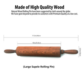 TUSIWIT Classic Sapele rolling pin wood grain close-up for a stylish, durable tool.