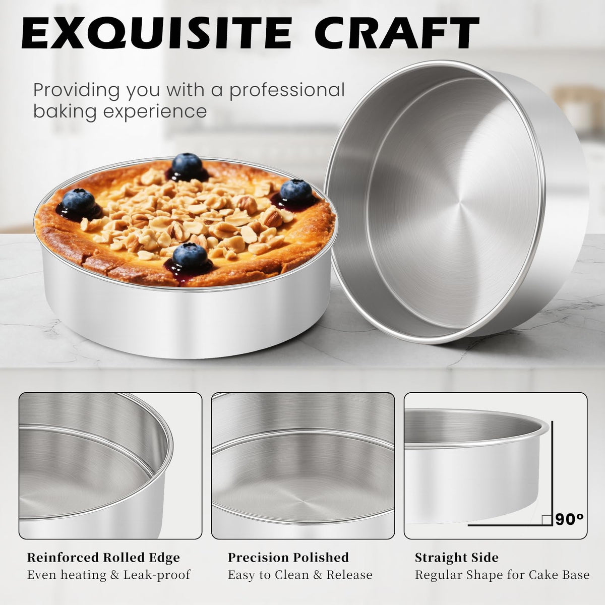 tutikuki 8-inch cake pan bottom base demonstrates sturdy, warp-resistant construction