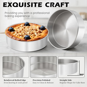 Tutikuki mirror-finish cake pans showcase premium stainless steel aesthetics.