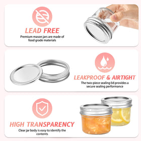 TUZAZO 4oz mason jar clear glass showing transparency for content display