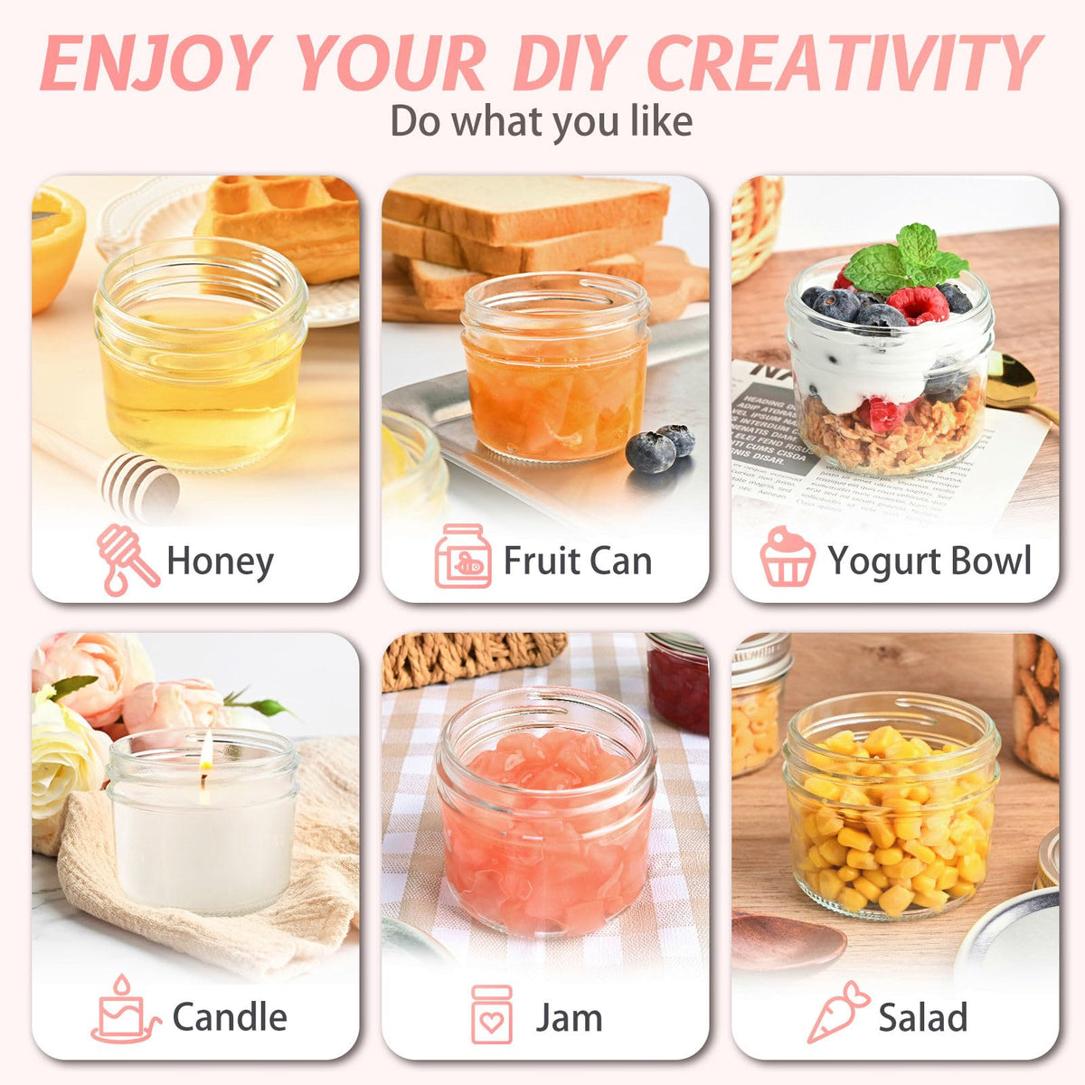 TUZAZO jars with labels and hemp rope for personalized gifts