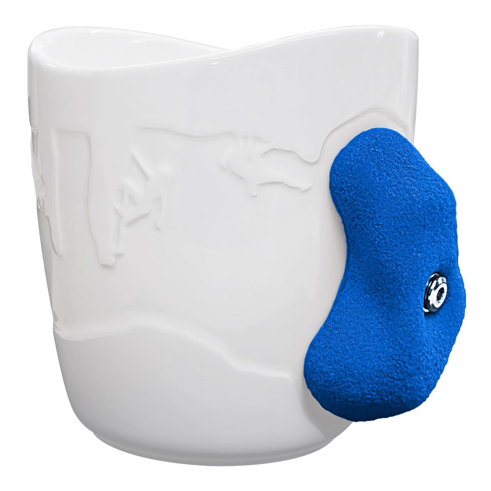 Two Stones rock mug with real hold handle supports finger training during coffee.