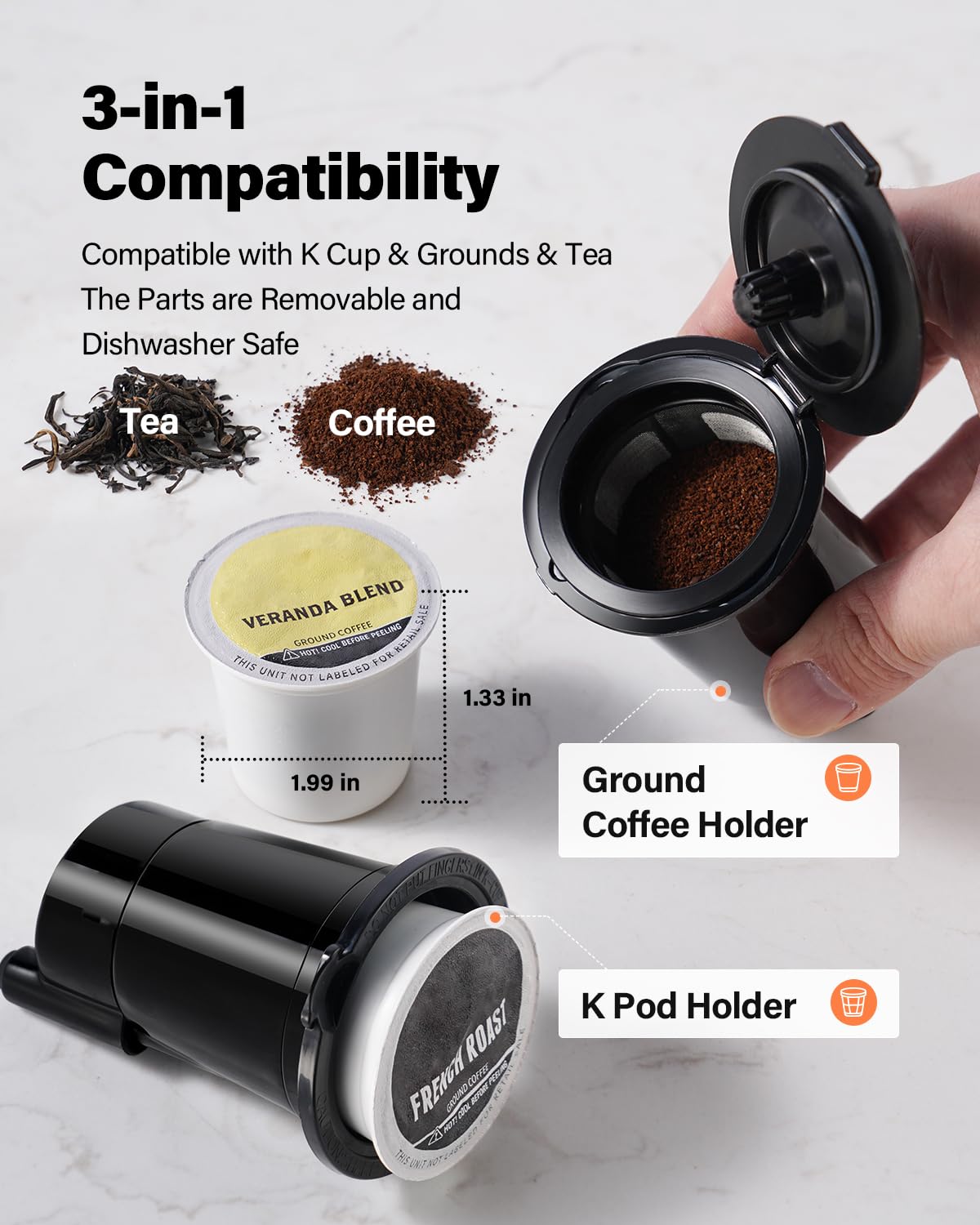 TWOMEOW removable drip tray fits tall travel mugs