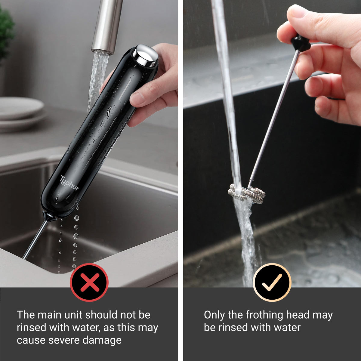 USB-C charging port on InstaWhisk enables quick on-the-go recharge