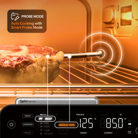 Typhur Sync Oven 360-degree turbo convection for even browning and juicy interiors.