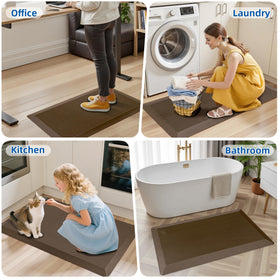 Tyrot ergonomic anti-fatigue mat supports feet and back during desk work