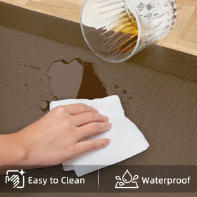 Tyrot waterproof, easy-clean surface protects floors from spills and stains.