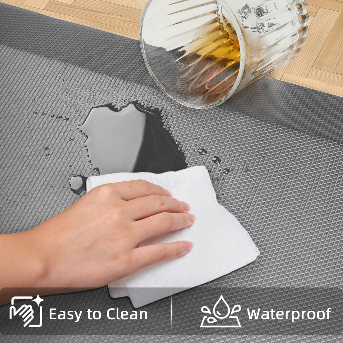 Tyrot waterproof surface protects floors and cleans easily after spills