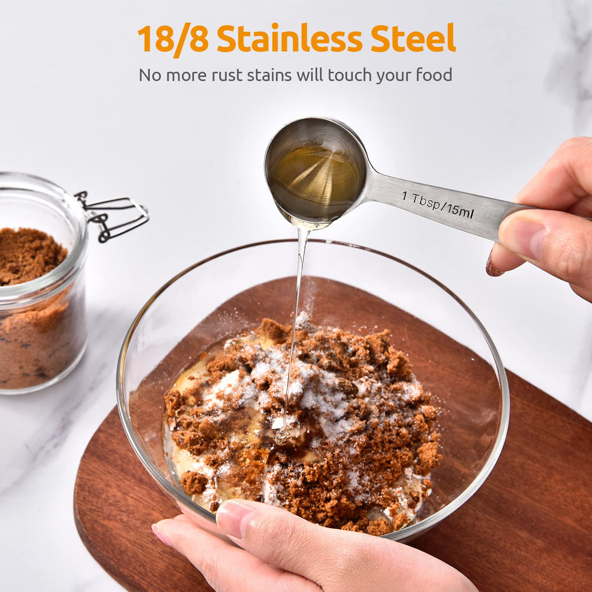 U-Taste 1/2 tsp spoon highlighting deep bowl for dry ingredients