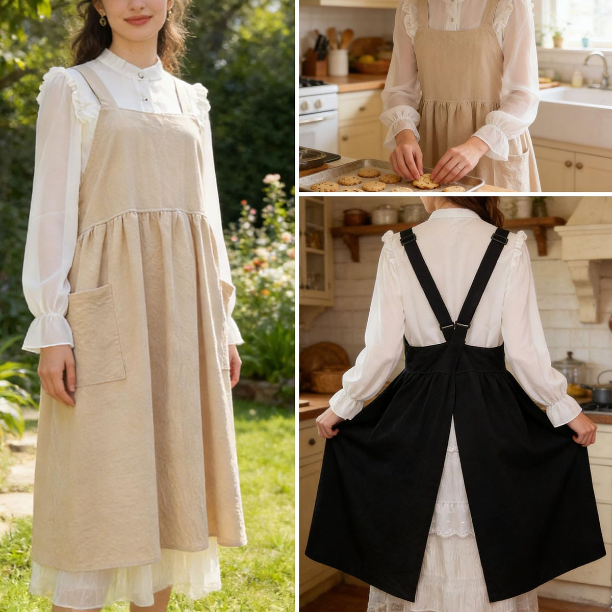 Uaussi baking apron with pockets keeps utensils within reach.