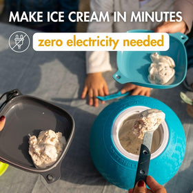 In use at a sunny backyard gathering for a DIY ice cream session with UCO Ball