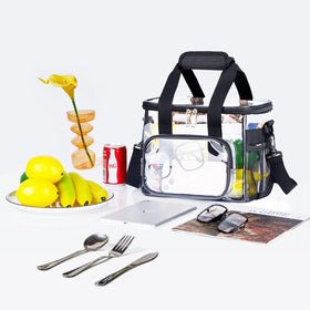 UEASE Clear Lunch Bag compact size suited for daily commuting and storage.