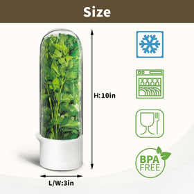 UEOZ cilantro container keeps stems submerged for maximum freshness.