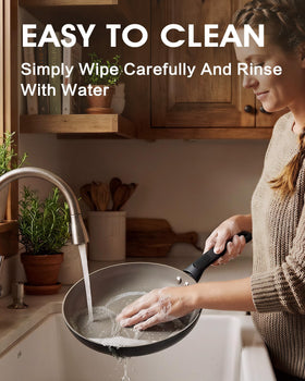 UFIRE ceramic pan set in three sizes ready for versatile cooking.