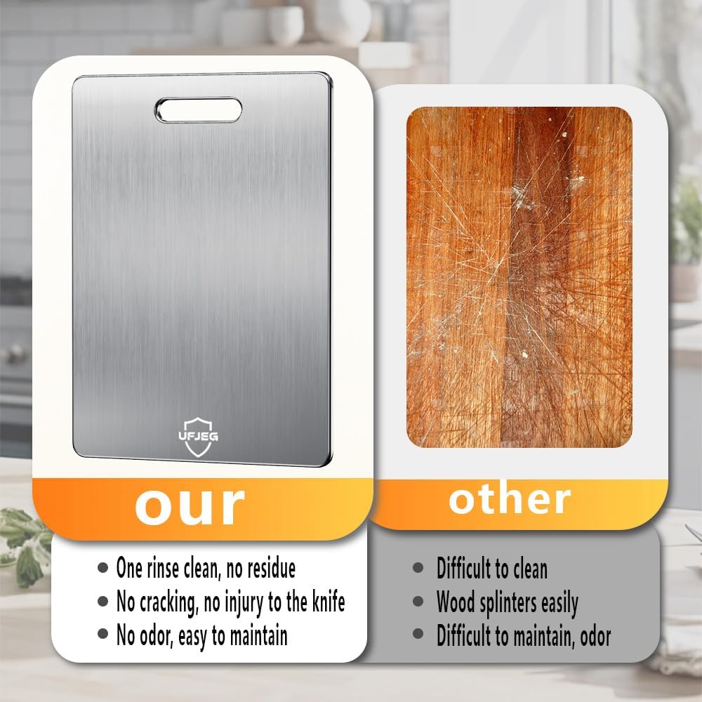 UFJEG titanium cutting board double-sided design expands meal prep options.