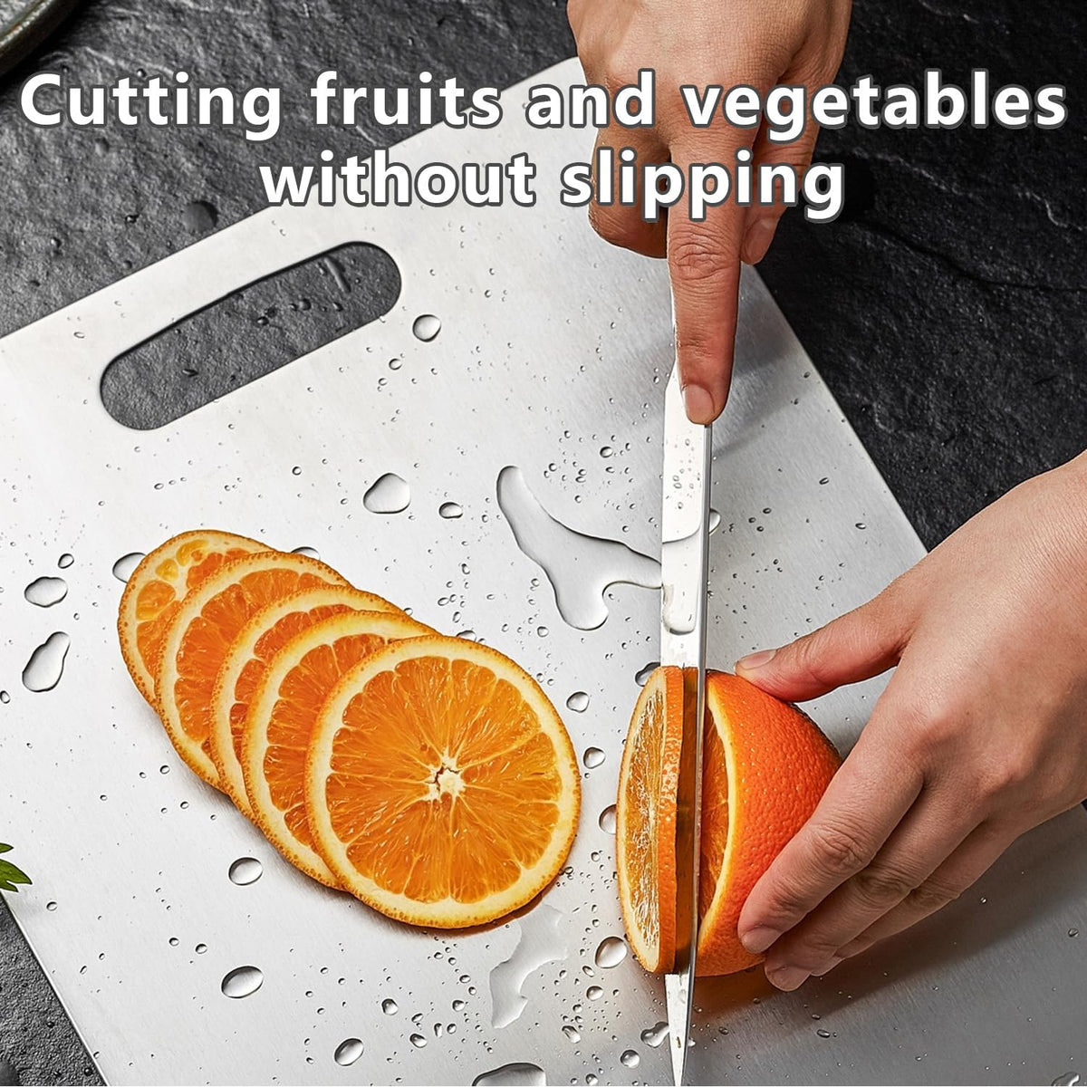 UFJEG titanium cutting board easy-cleaning design enables quick rinses and sanitization.