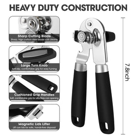 UHIYEE manual can opener demonstrates precision gear for smooth cutting