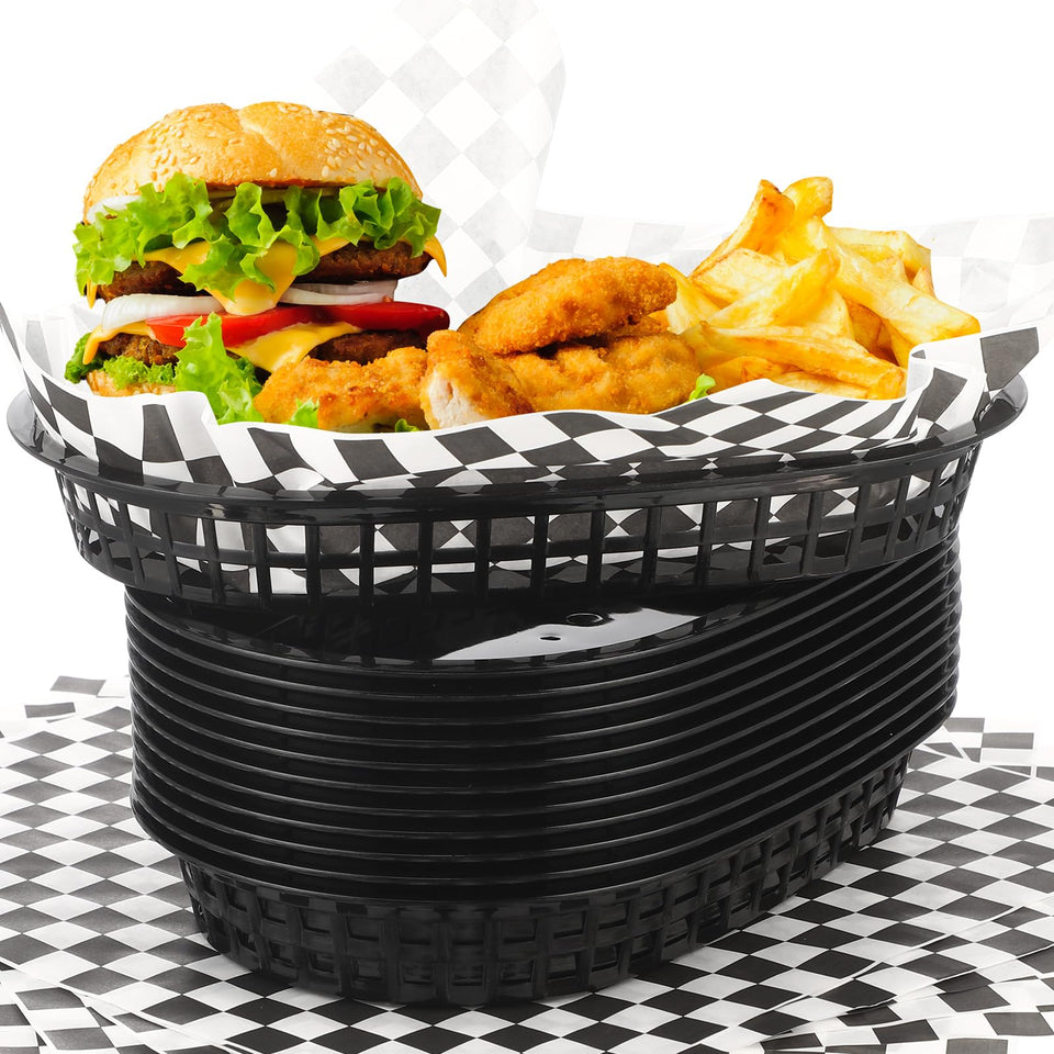 Uiifan 24-pcs fast food baskets ready for burgers and fries service