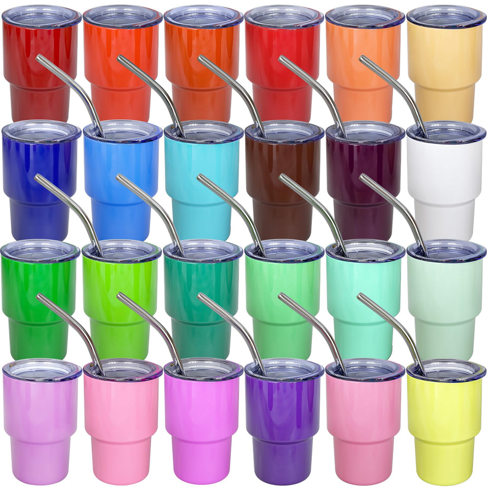 UIRZOTN 3oz mini tumbler with lid and straw for spill-free sipping on the go